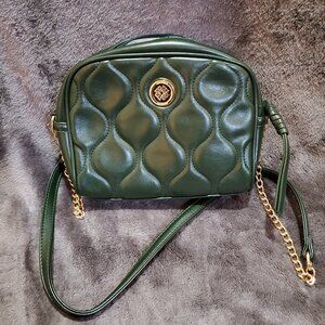 Monnari European Designer Pine Green/Gold Chain Crossbody Purse